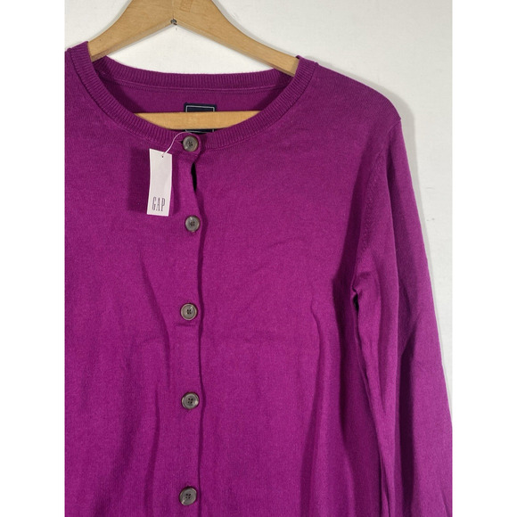 Gap Cardigan Sweater Size Small Purple Pink Button Up Womens Cotton Twee Preppy - Picture 2 of 10